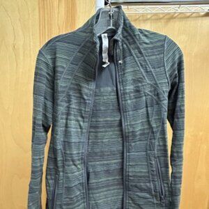 Lululemon yoga jacket in muted green and grey
